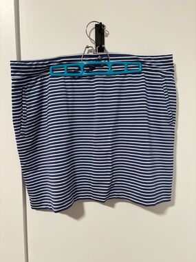 Chico's Navy and White Striped Mini Skort